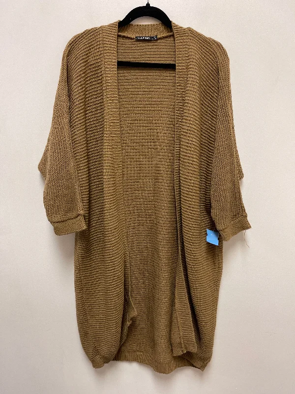 Sweater Cardigan By Boohoo Boutique In Brown, Size: M