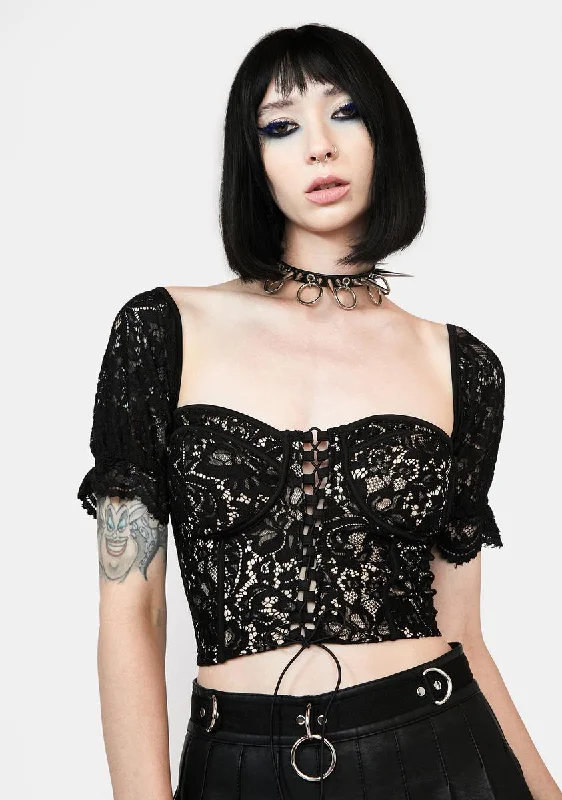 By Her Lonesome Lace Crop Top