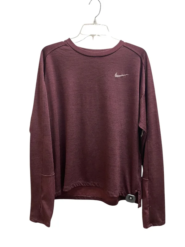 Athletic Top Long Sleeve Crewneck By Nike In Red, Size: Xl