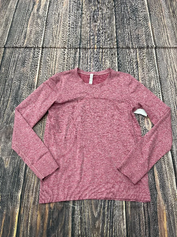 Athletic Top Long Sleeve Crewneck By Lululemon In Red, Size: 6