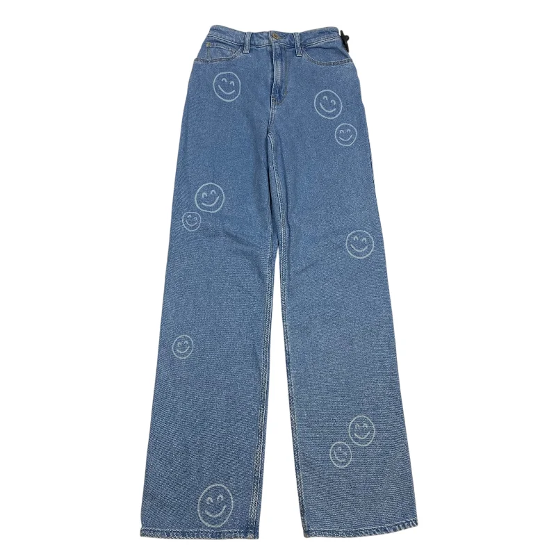 Jeans Wide Leg By Hollister In Blue Denim, Size: 0