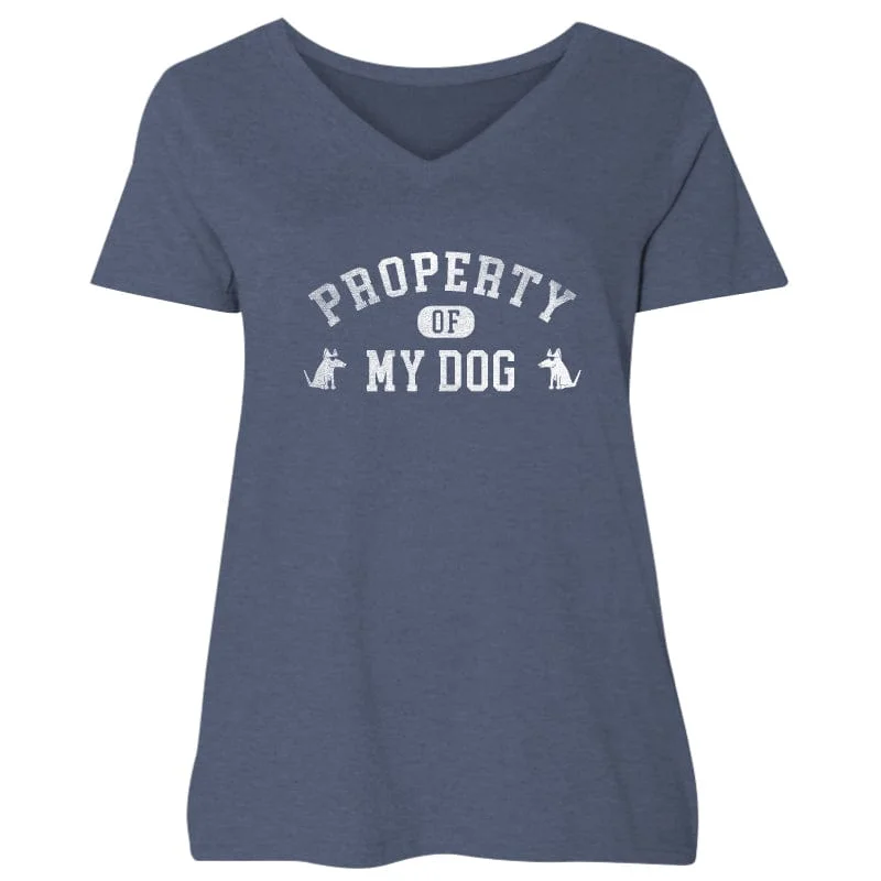 Property of my Dog(s) - Ladies Curvy V-Neck Tee