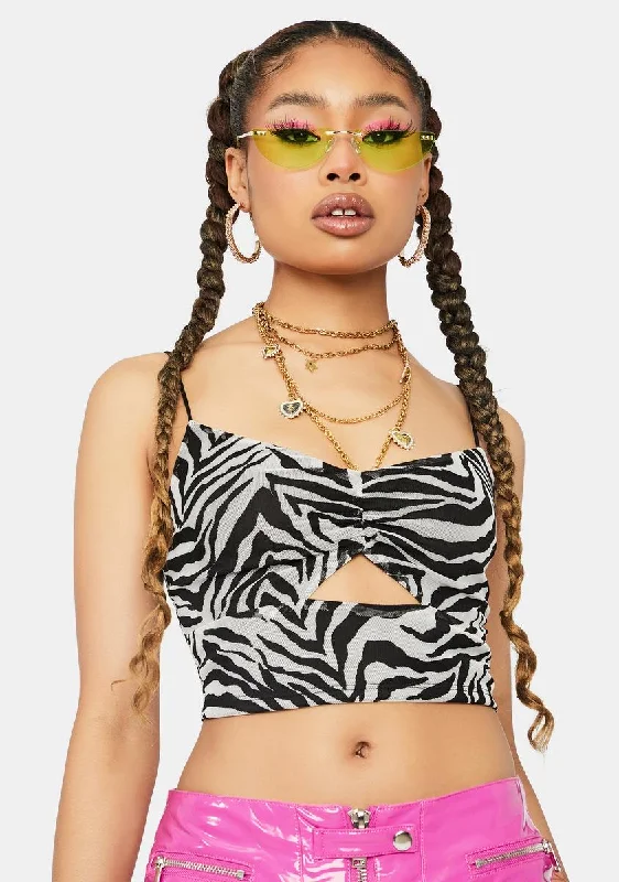 Hard To Read Zebra Print Tank Top