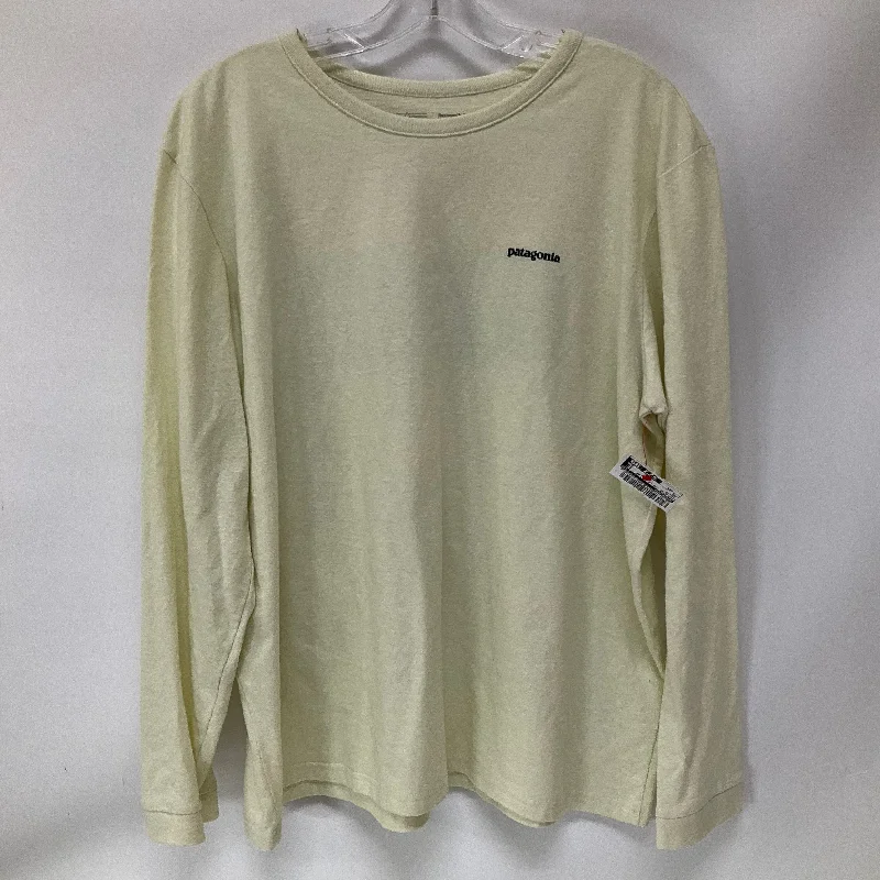 Athletic Top Long Sleeve Collar By Patagonia In Yellow, Size: Xxl