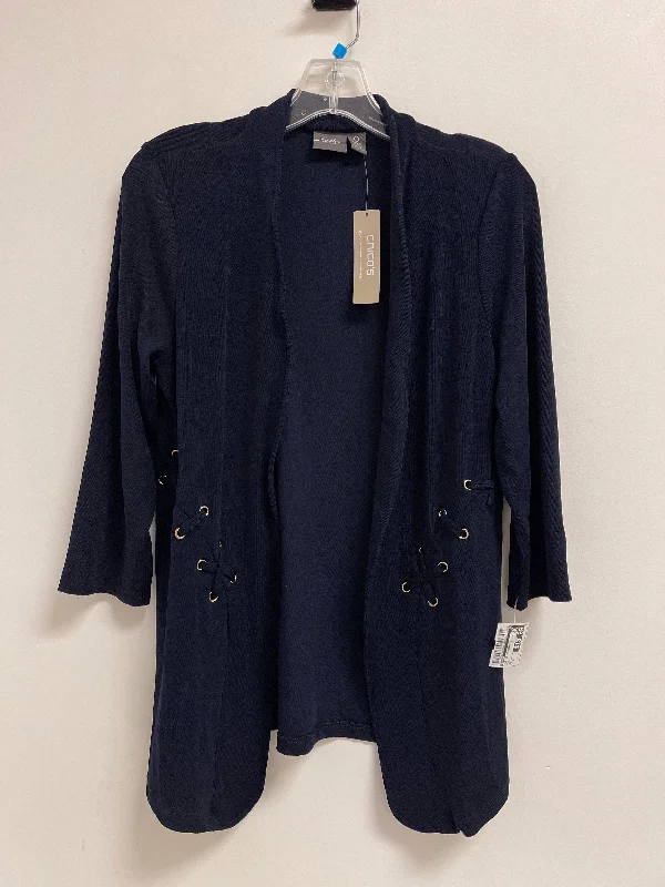 Sweater Cardigan By Chicos In Navy, Size: S