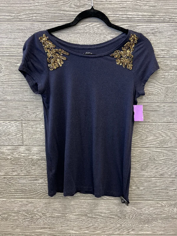 Top Short Sleeve By Loft In Blue, Size: Xs