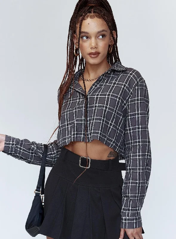 Nora Cropped Shirt Grey