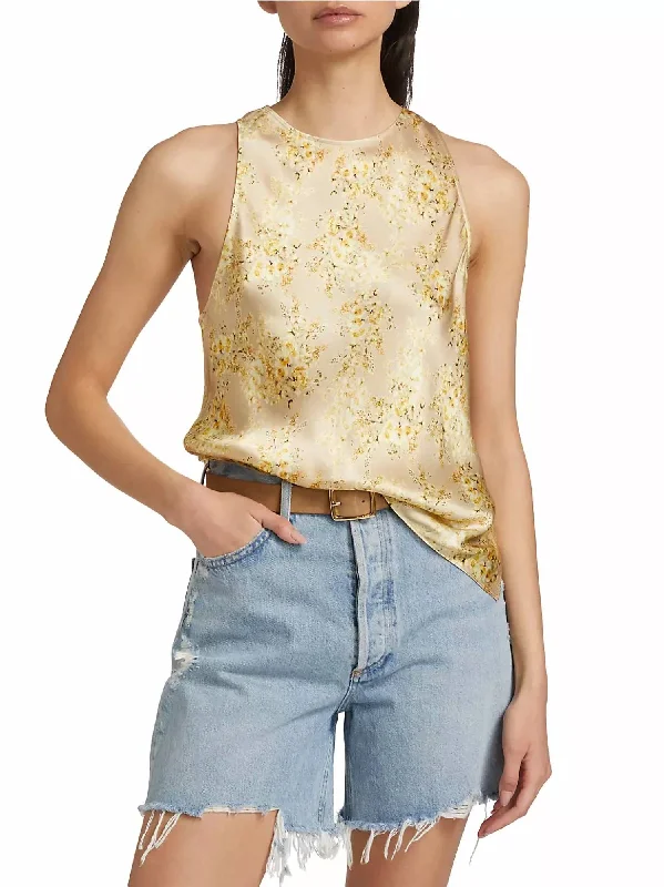 Floriana Cami Top In Yellow Primavera