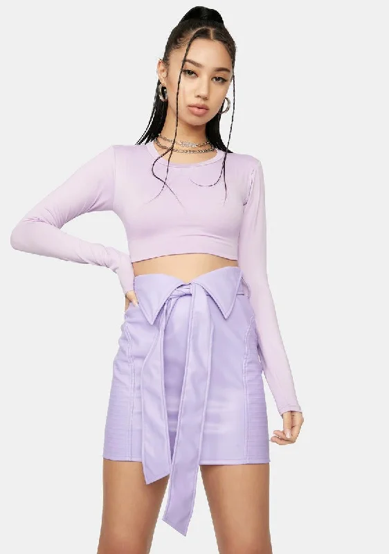 Lilac With Or Without You Cutout Crop Top