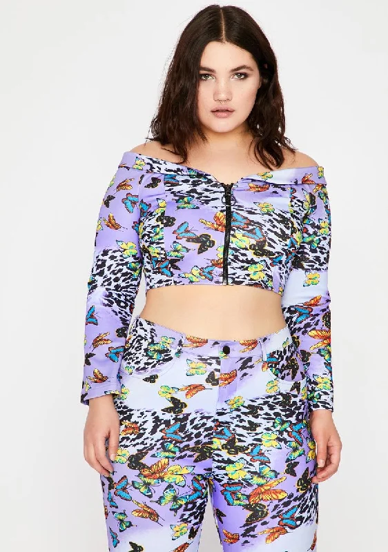 Lilac Her Wild Fusion Crop Top