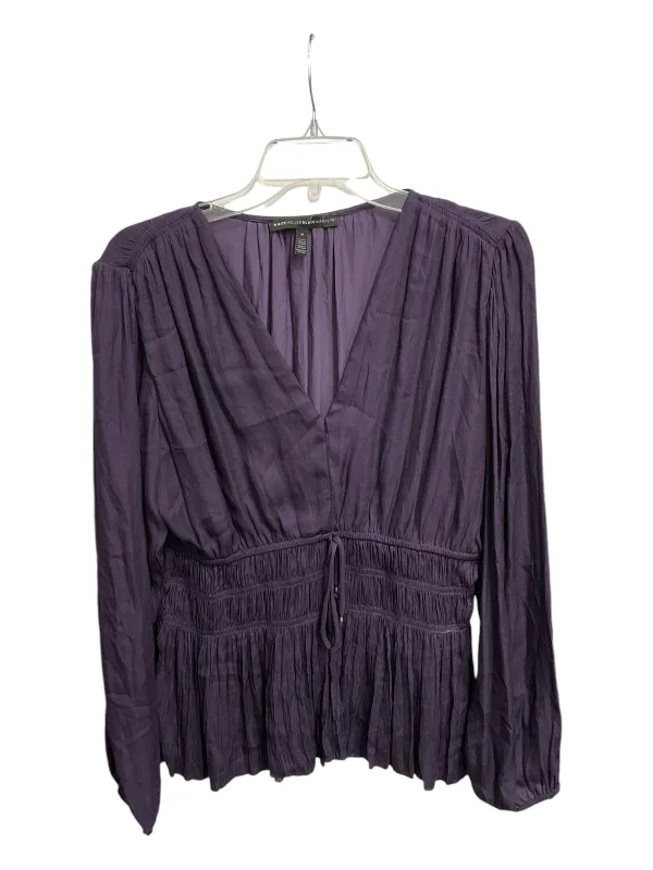 Blouse Long Sleeve By White House Black Market In Purple, Size: S