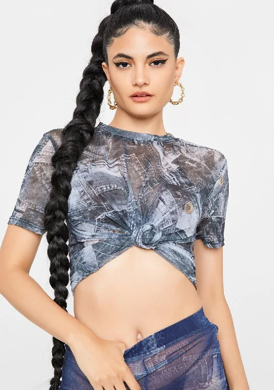 Good Jeans Printed Crop Top