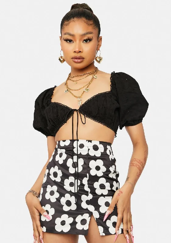 Calm Mind Eyelet Crop Top