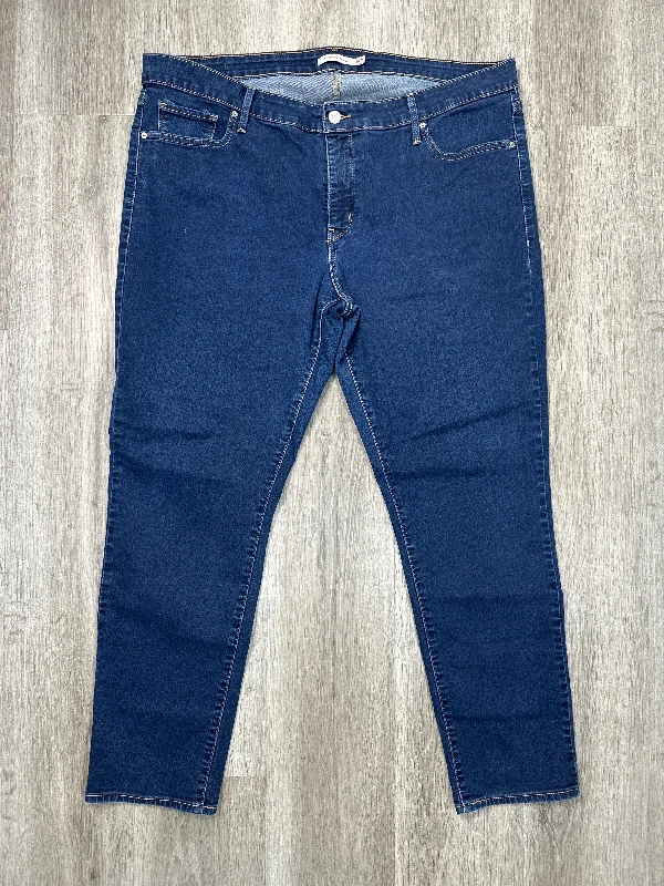 Jeans Straight By Levis In Blue Denim, Size: 24