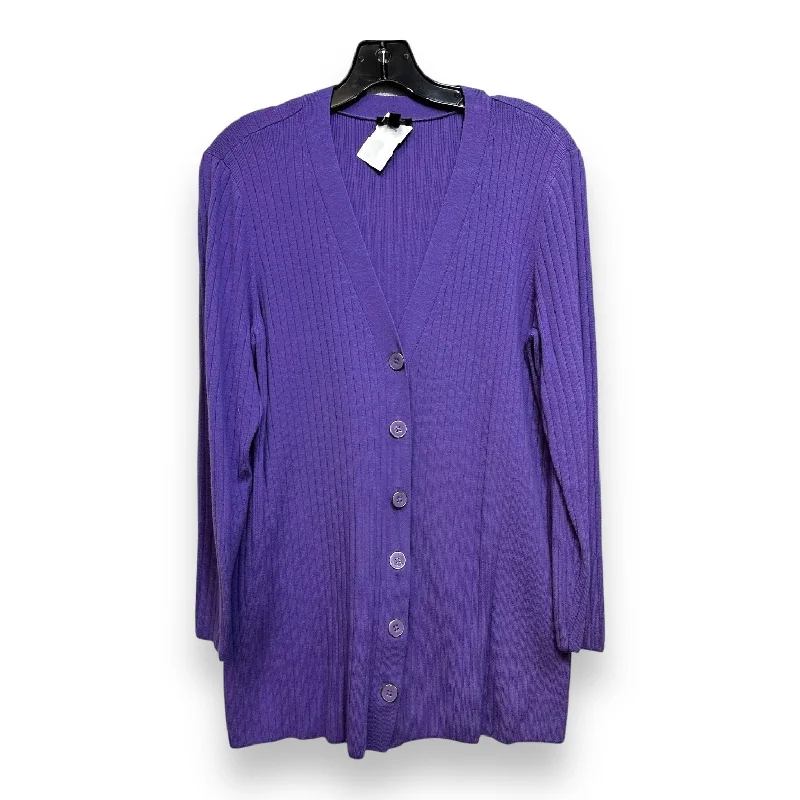 Cardigan By Talbots In Purple, Size: Lp