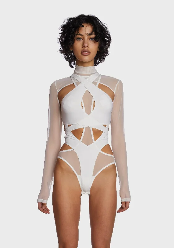 Echo Strappy Spandex And Mesh Bodysuit