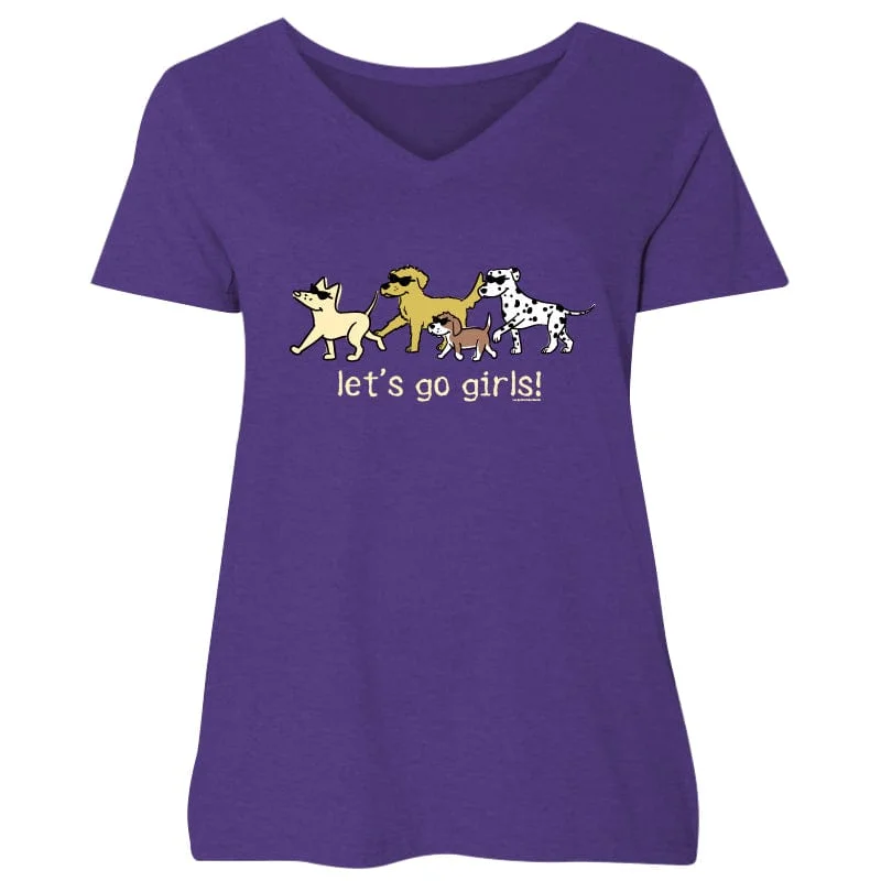 Let's Go Girls! - Ladies Curvy V-Neck Tee