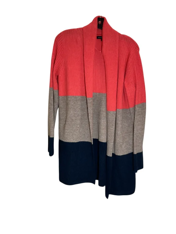 Sweater Cardigan By Banana Republic In Red & Tan, Size: Xs