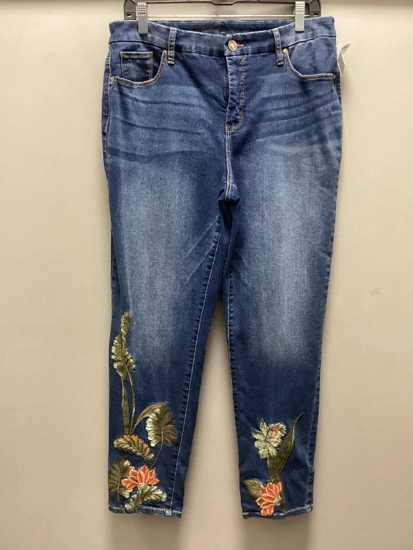 Jeans Boyfriend By Chicos In Blue Denim, Size: 10