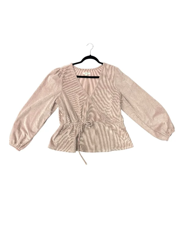 Blouse Long Sleeve By Madewell In Mauve, Size: Xl