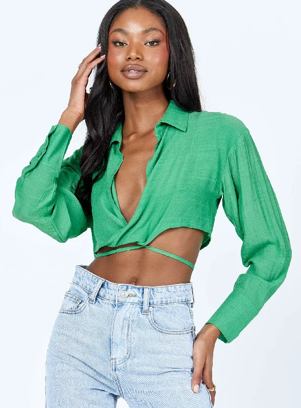 Caprice Long Sleeve Top Green