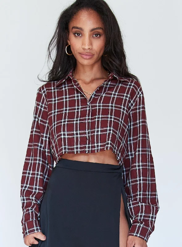 Nora Cropped Shirt Brown