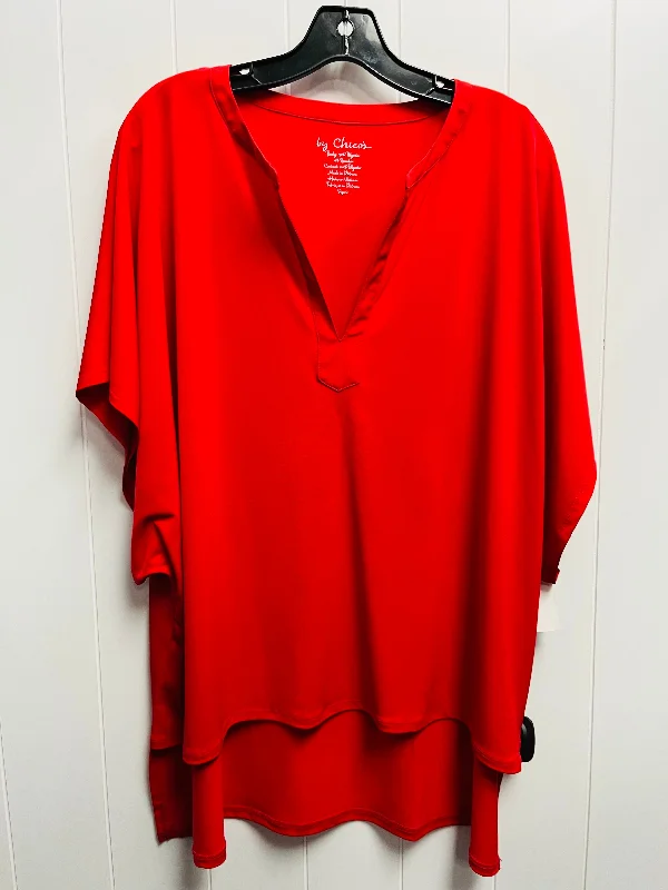 Tunic Short Sleeve By Chicos In Red, Size: L