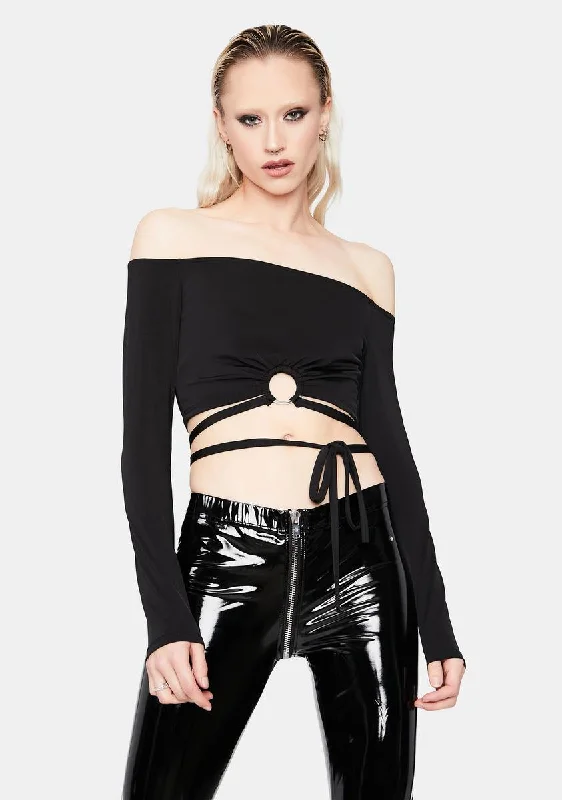 Keep To Myself Off Shoulder Crop Top