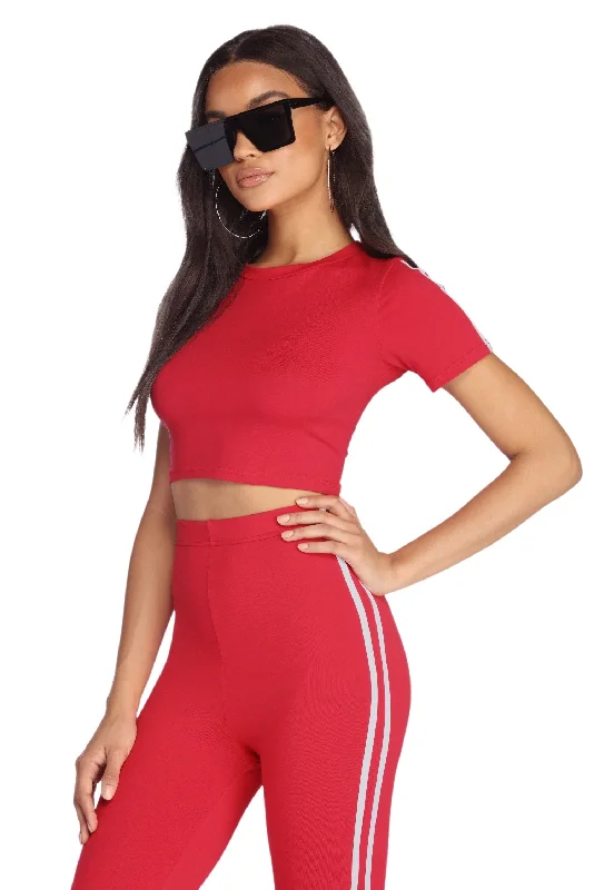 Side Stripe Crop Top