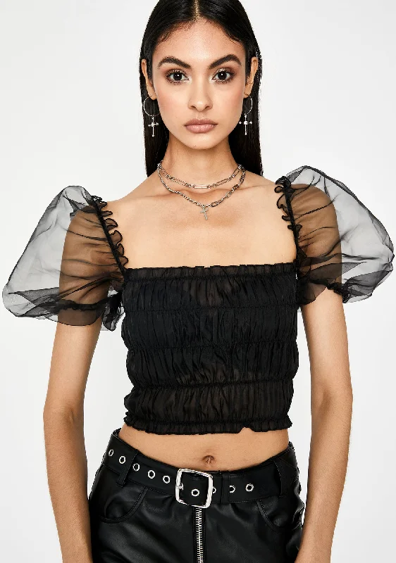 Noir Tragic Romance Crop Top