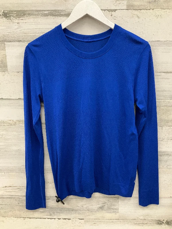 Athletic Top Long Sleeve Crewneck By Lululemon In Blue, Size: 6