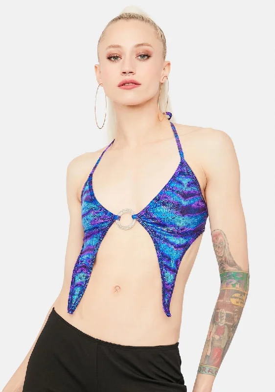 Ocean Disco Heat Metallic Crop Top