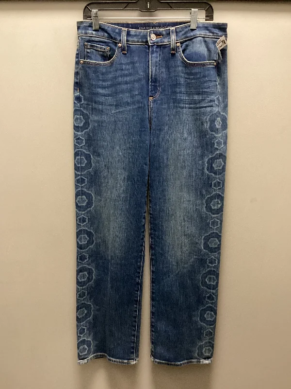 Jeans Straight By Chicos In Blue Denim, Size: 8