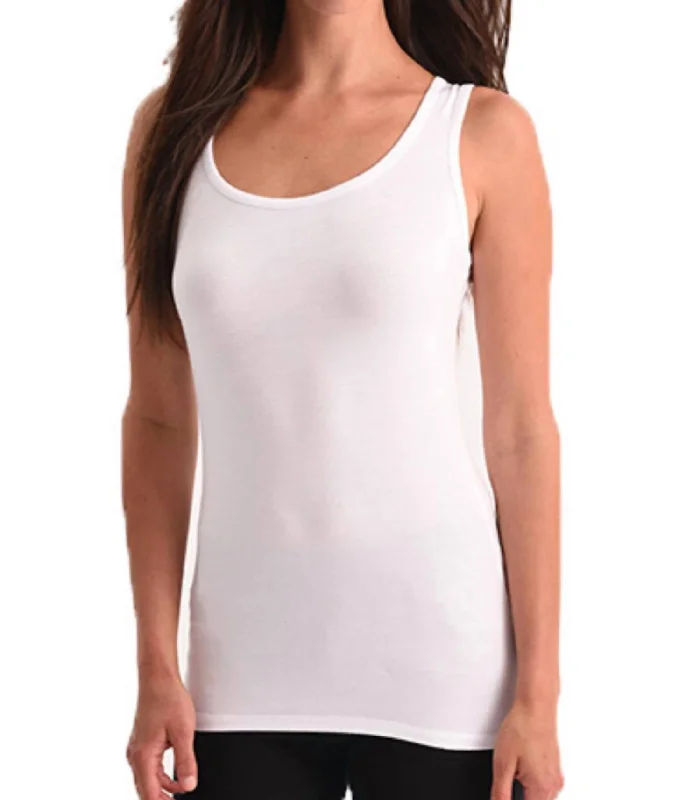 Jersey Bra-Friendly Tank Top In White