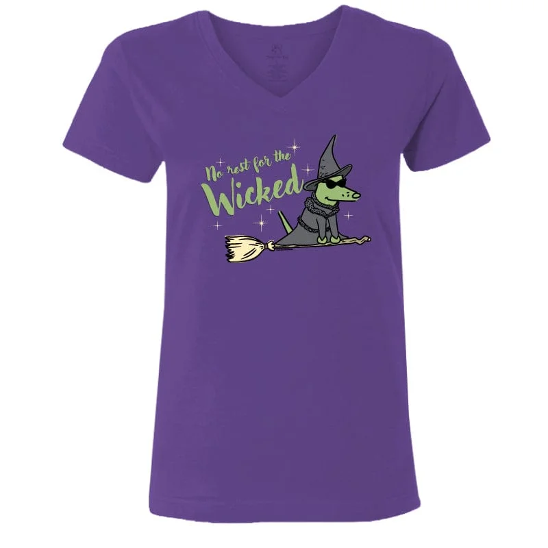 No Rest For The Wicked - Ladies T-Shirt V-Neck