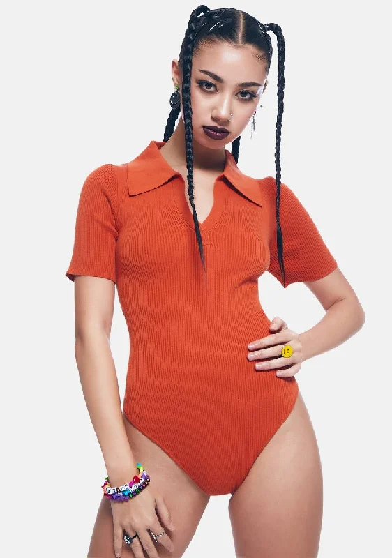 Rust Polo Bodysuit