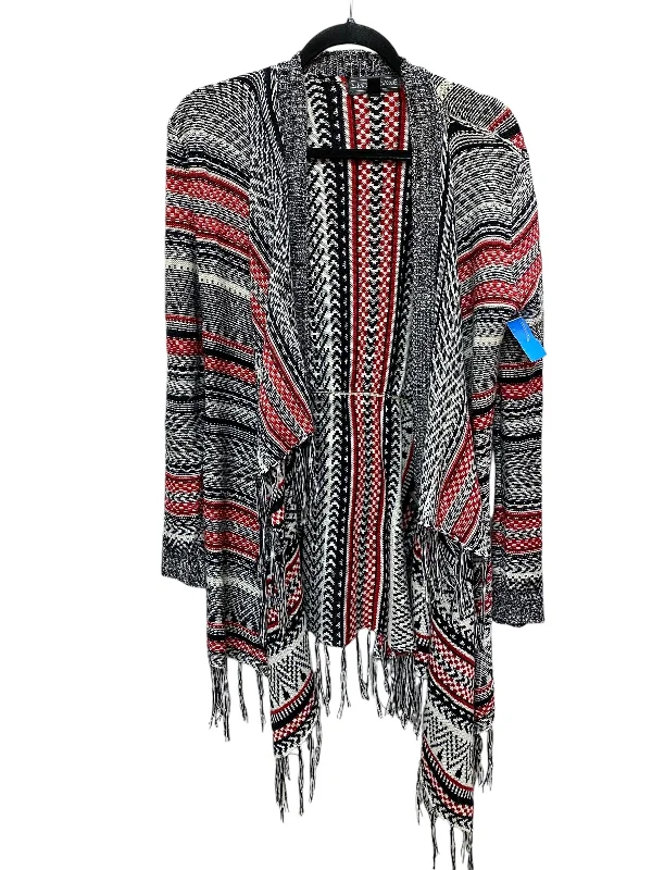 Sweater Cardigan By Almost Famous In Black & Red, Size: L