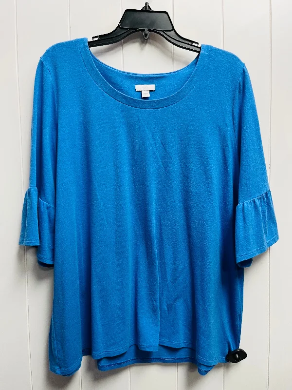 Top Short Sleeve By J. Jill In Blue, Size: L