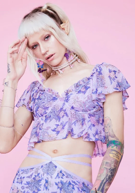 Are We Human Dragon Print Crop Top