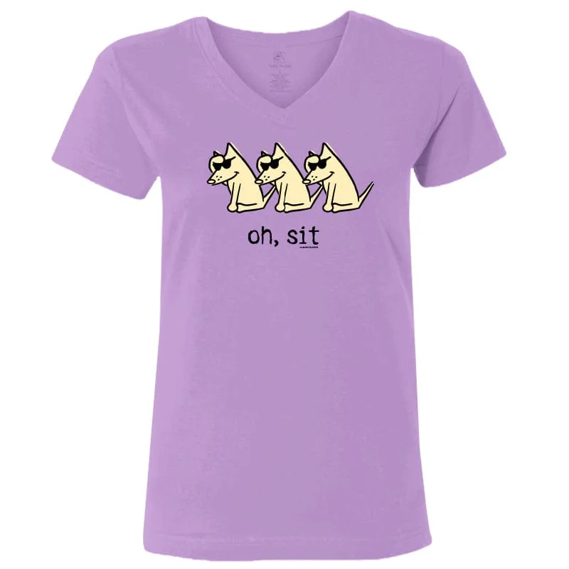 Oh Sit - Ladies T-Shirt V-Neck