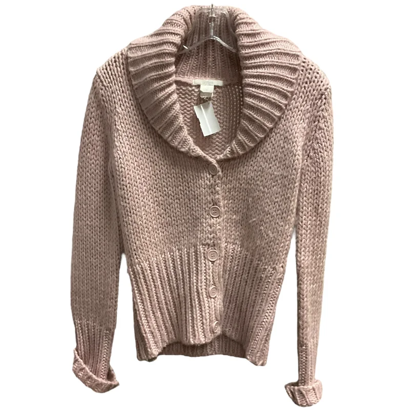 Sweater Cardigan By Cmc In Mauve, Size: 8