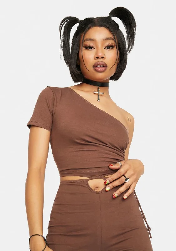 Deep Mahogany Kara Crop Top