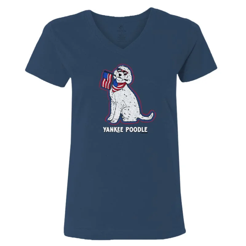 Yankee Poodle - Ladies T-Shirt V-Neck