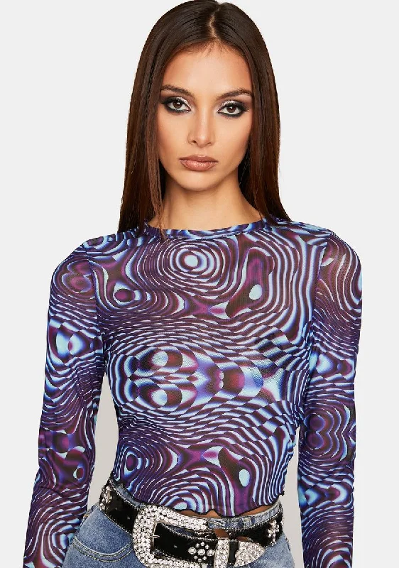 Royal My Third Eye Mesh Crop Top