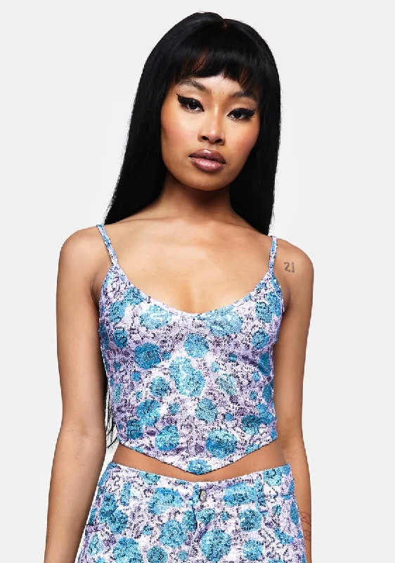 Wild Rose Handkerchief Crop Top