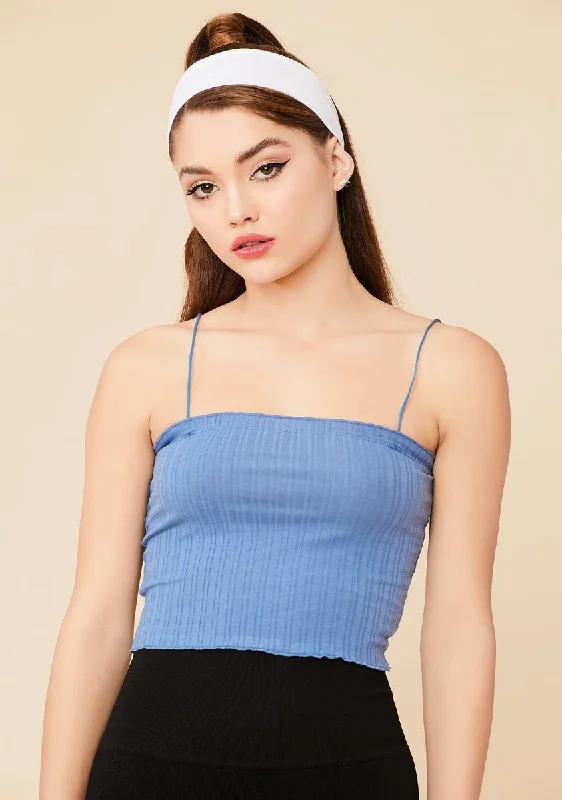 Cloudless Been Scamming Ribbed Crop Top