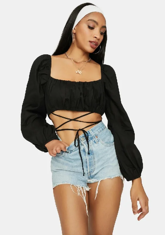 Ink Charismatic Cheer Puff Crop Top