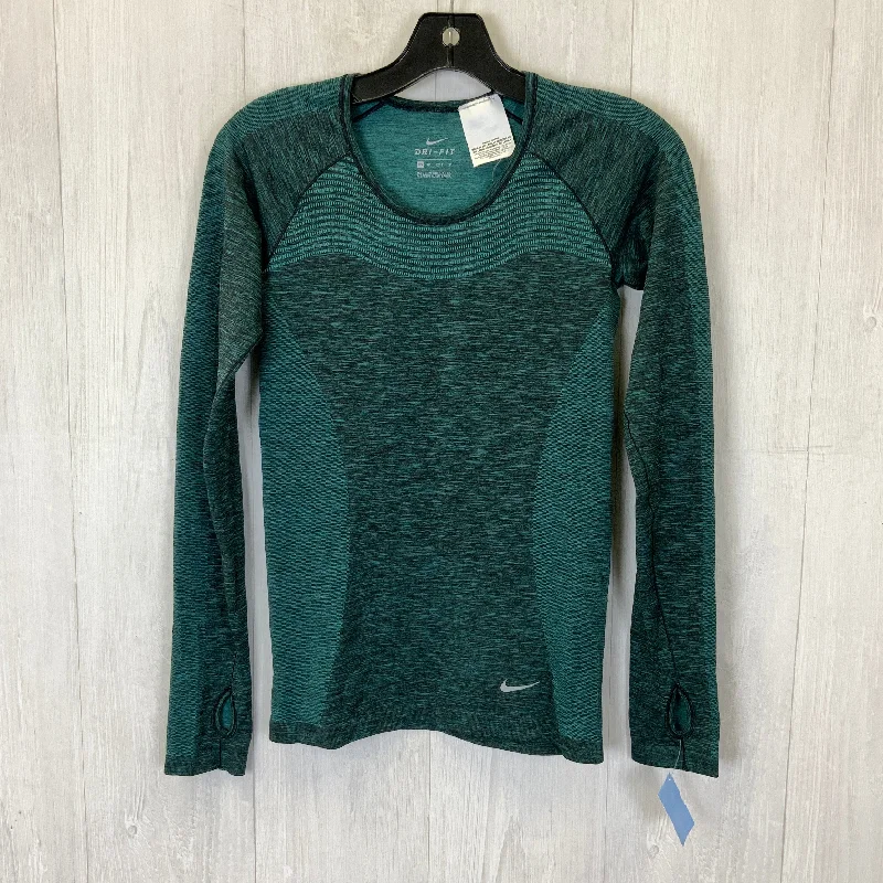 Athletic Top Long Sleeve Crewneck By Nike Apparel In Teal, Size: Xs