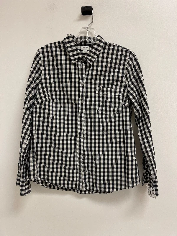 Blouse Long Sleeve By J.michelle In Black & White, Size: L