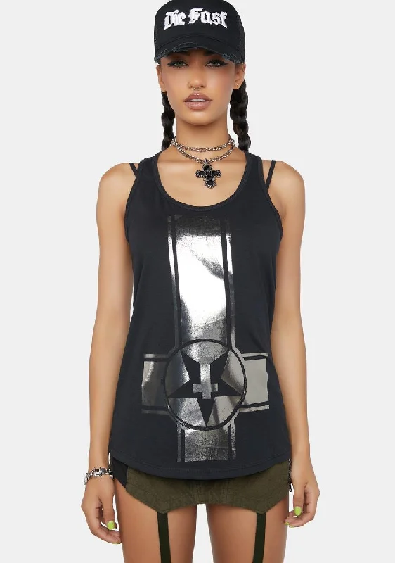 Cross Foil Tank Top